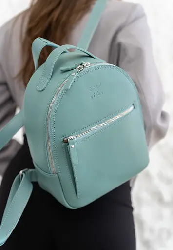 Кожаный рюкзак Groove S тиффани - фото 3