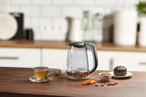 Электрочайник Gorenje 1.7 л, 2,200 Вт, strix контроль, стекло, белый - фото 9