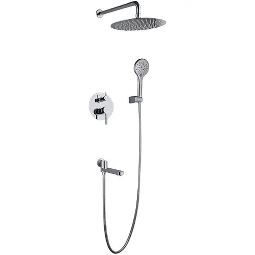 Душова система прихованого монтажу Gappo G7104, вилив - перемикач на лійку, 3-функції, хром - фото 1