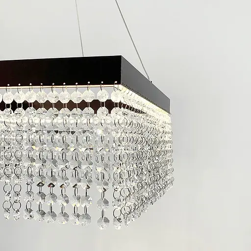 Невероятная хрустальная квадратная люстра с бронзовой обводкой h25 Line.F Диаметр 30см - фото 3