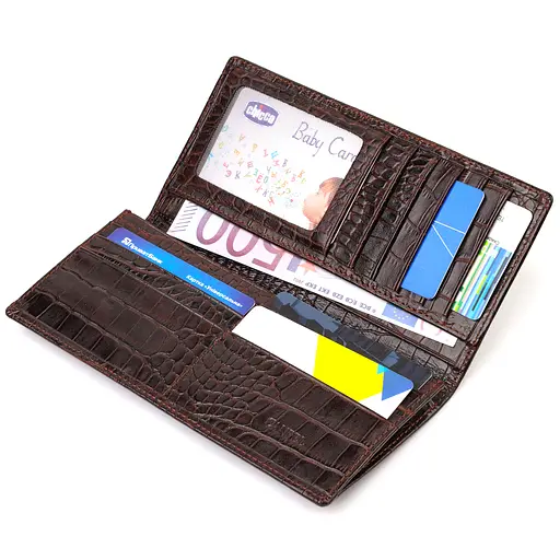 Мужской кожаный кошелек Canpellini 9.2х18.8х1 см acs0025603 - фото 3