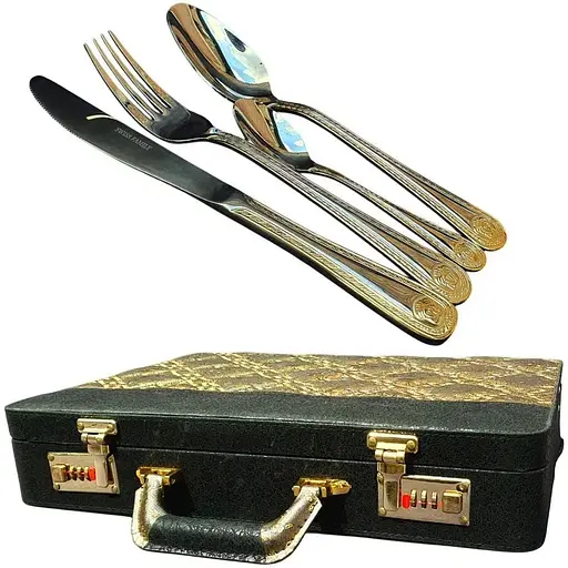 Набор столовых приборов Swiss Family 187 Versace на 12 персон в подарочном кейсе 48 предметов - фото 1