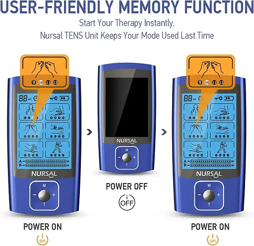 М'язовий стимулятор для полегшення болю NURSAL TENS EMS Unit електричний 24 режими Двоканальний імпульсний - фото 6