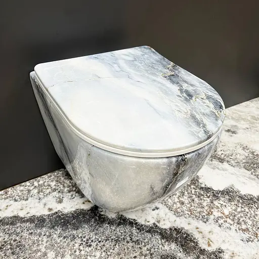 Подвесной унитаз VBI Vulcano granit VBI-020405, Мрамор - фото 1