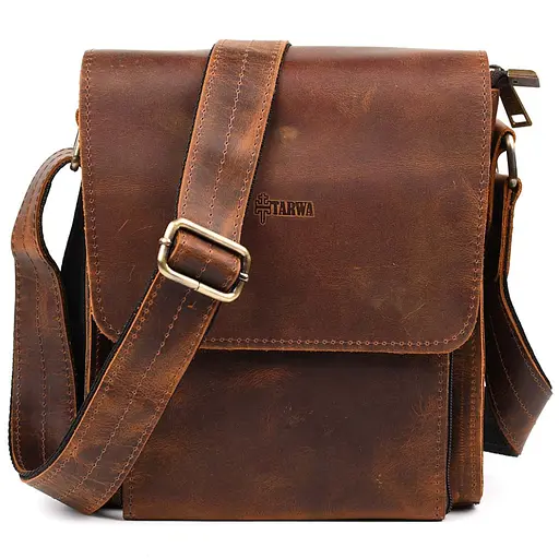 Чоловіча шкіряна сумка через плече TARWA 26х22х6 см sum0025695 - фото 6