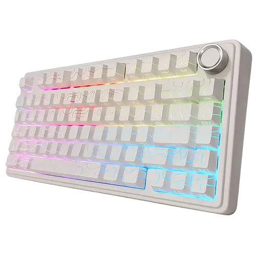 Клавиатура беспроводная Aula F75 RGB Side Printed Contours White - фото 2