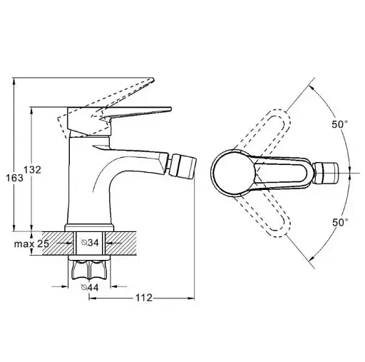 Смеситель для биде Zegor PUD2-A045MG однорычажный Графитовый 30412 - фото 2