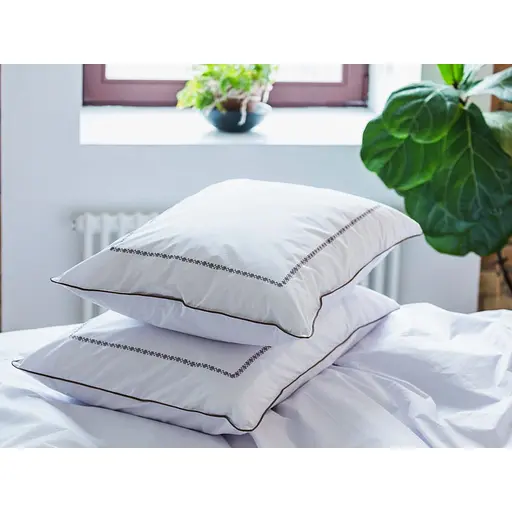 Комплект постільної білизни Ecotton Premium євро перкаль вишивка з кантом кольору капучино (25138) - фото 7