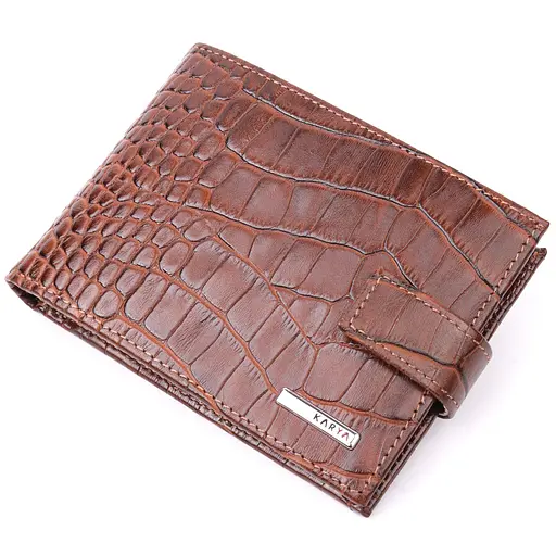 Чоловічий шкіряний гаманець KARYA 13х9.2х2 см acs0023990 - фото 1