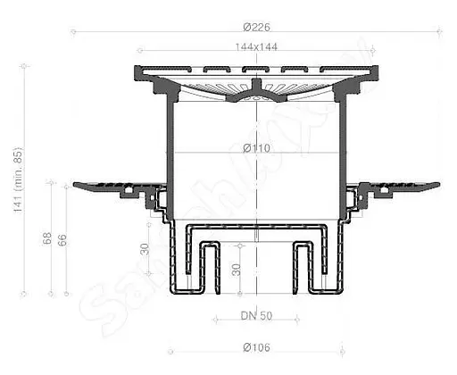 Трап для душа Pestan Confluo Vertical Square 15x15 см 30412 - фото 6