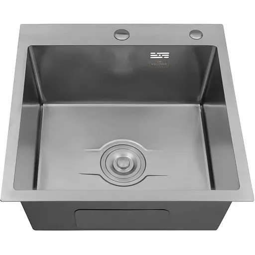 Кухонная мойка Kroner Derby-5050HM Brush + сушка для посуды, смеситель и дозатор (CVS30143) - фото 1
