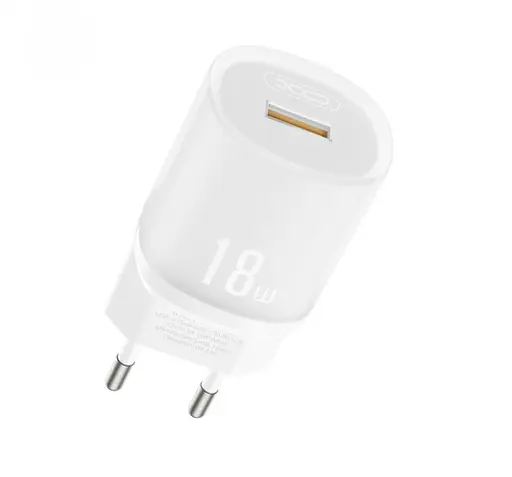 Зарядний пристрій адаптер живлення мікро XO L157 18 W 1 USB-A блок білий - фото 1