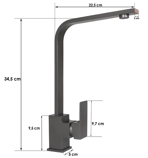 Змішувач для кухні Wezer PRO4-02-GUNGREY сталь Графітовий хром - фото 6