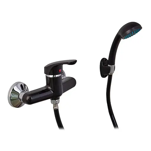 Смеситель для душа с лейкой Plamix Afina-003 SET Black PM0646 Черный - фото 1