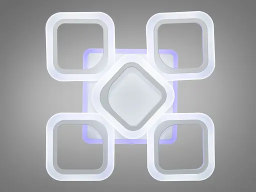 Стельова лед люстра з пультом, диммером, LED підсвічуванням, 60W, біла - фото 2