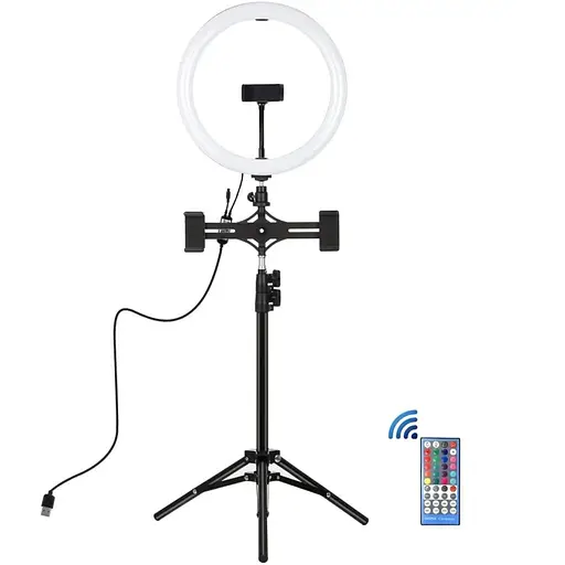 Кільцева USB LED лампа Puluz PKT3068B 11.8"+ штатив 1.1 м
