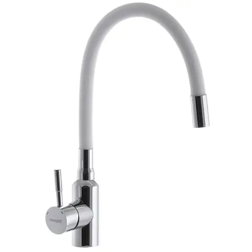 Смеситель для кухни Champion SUS-011 white с гибким изливом CH0292 Хром - фото 1