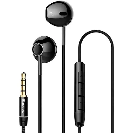 Провідні навушники Baseus Premium Enock H06 lateral in-ear, 3.5mm, 1.2m, Black, NGH06-01