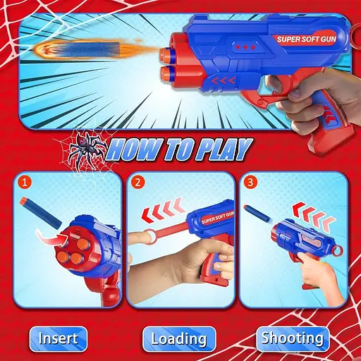 Іграшка для вечірки з пістолетом Nerf 2 іграшкові-пістолети 40 пінопластових дротиків - фото 4