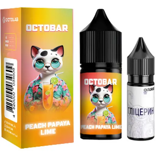 Набір компонентів для самозамісу сольової заправки Octobar NFT 10 мл Peach Papaya Lime 50 мг (19068) - фото 1