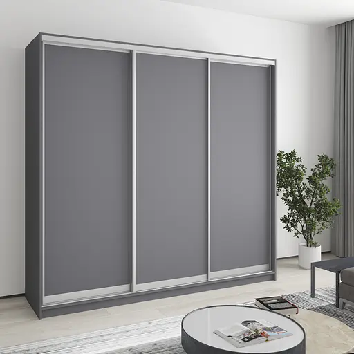 Шафа-купе тридверна MebelStar Стандарт AL 3ДСП 220x60x210 см Антрацит (MBS-2840)