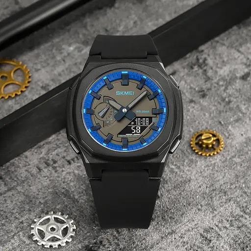 Наручний годинник чоловічий 2091BKBUBK Black-Blue-Black Skmei acs0030301 - фото 4