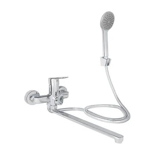 Смеситель для ванны Lidz Latwa 005 с поворотным изливом (c душевым гарнитуром) (k35) LDLAT005CRM45415 Chrome - фото 1