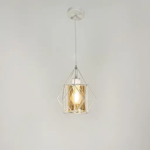 Підвіс у білому корпусі із янтарним плафоном Line.F 12652/1 WT+AM - фото 2