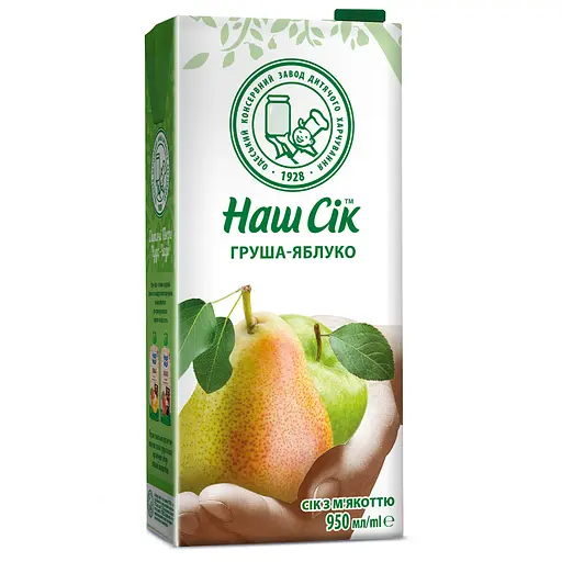 Сік Наш Сік яблуко та груша 950 мл
