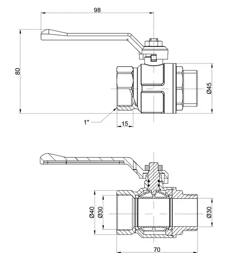 Кран шаровой Icma 1" прямой №350 (87350AF11) - фото 3