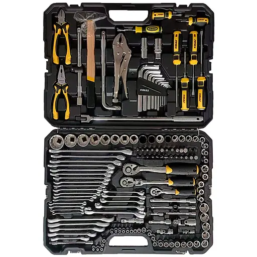 Набор торцевых насадок и биты, ключей, инструментов Sigma 1/4", 3/8", 1/2" 148 шт CrV (6003801) - фото 1