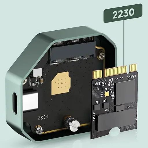 Зовнішня кишеня HAGiBiS для SSD M.2 NVMe 2230 USB Type-C 3.2 Gen2 10Gbps (MC13) - фото 2