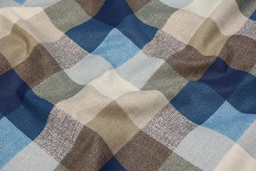 Тканина з тефлоновим просоченням Шахматка синя (від 1 м) - фото 3