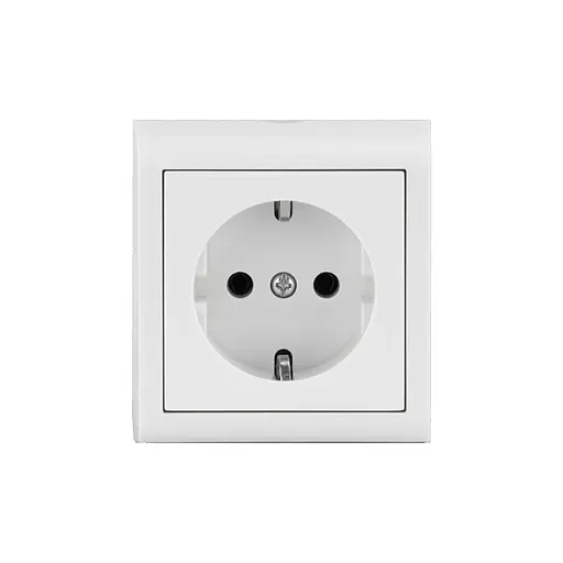 Розетка Ovivo Electric Nivo, одинарна з заземленням, накладна, біла - фото 2