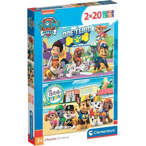 Пазл 2 в 1 Clementoni Paw Patrol: 2 шт. по 20 элементов (24779) - фото 1