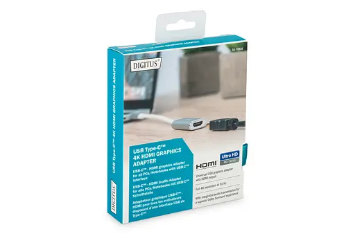 Адаптер Digitus USB-C - HDMI UHD 4K, M/F, 0.2 m - фото 7