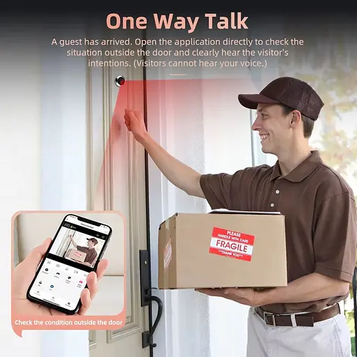 Wifi відеовічко з 4.3" монітором з невидимою підсвіткою і записом Nectronix A15, Tuya app (101129) - фото 4