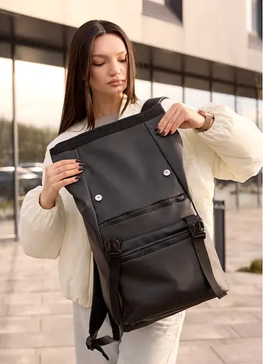 Рюкзак Sambag унисекс RollTop LTT черный 43 х 31 х 14 см (24238001) - фото 5