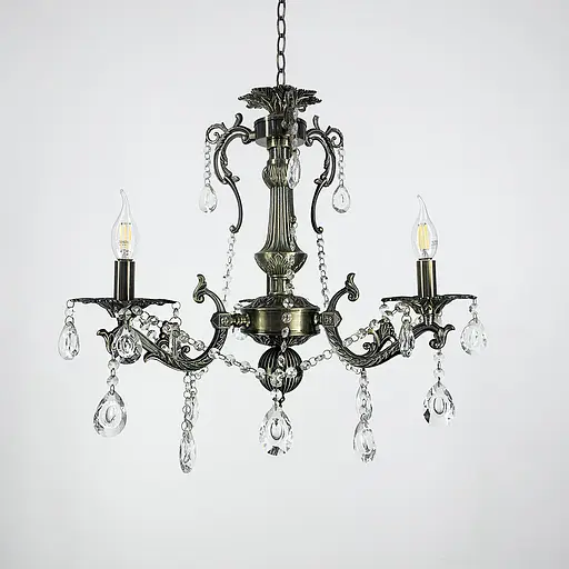 Підвісна кришталева люстра Crystal Life у бронзовому корпусі на 3 лампи Line.F 11549/3 - фото 3