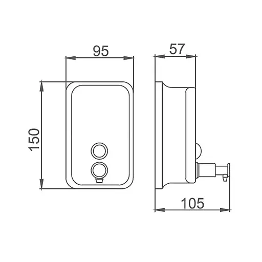 Дозатор для рідкого мила настінний хром 500мл Frap F401 1/50, Хром - фото 2