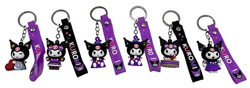 Брелок силіконовий з хлястиком Kuromi 5.5 см (В асортименті) - фото 2