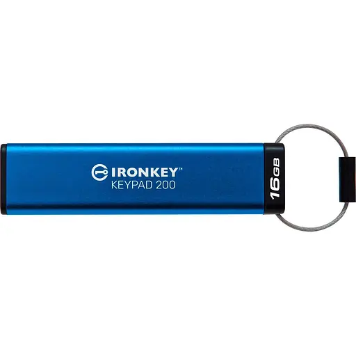 Флеш-накопичувач USB3.2 16GB Kingston IronKey Keypad 200 Type-A Blue (IKKP200/16GB) - фото 2