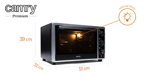 Духовка електрична піч Camry CR 6018 об'єм 35 л потужність 2200 Вт - фото 3