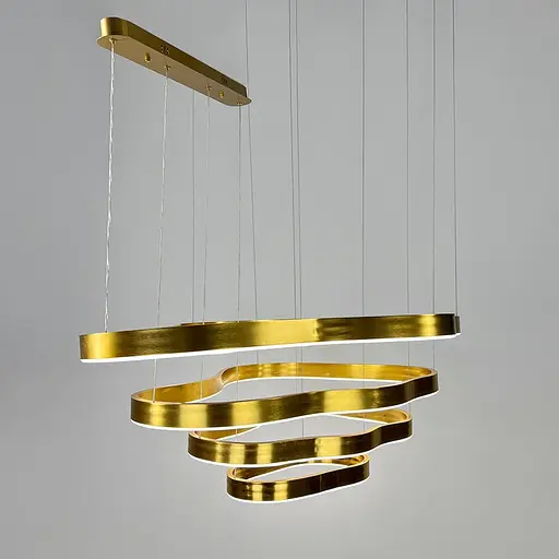 Вражаюча золота люстра на 4 яруси 100+83+63+43 см | Арт. PCL003-100*80*60*40 PGD | Line F - фото 2