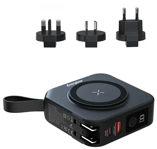 Павербанк Energizer Magnetic Black 10 000 mAh / 20 Вт (QM10001AC) - фото 1