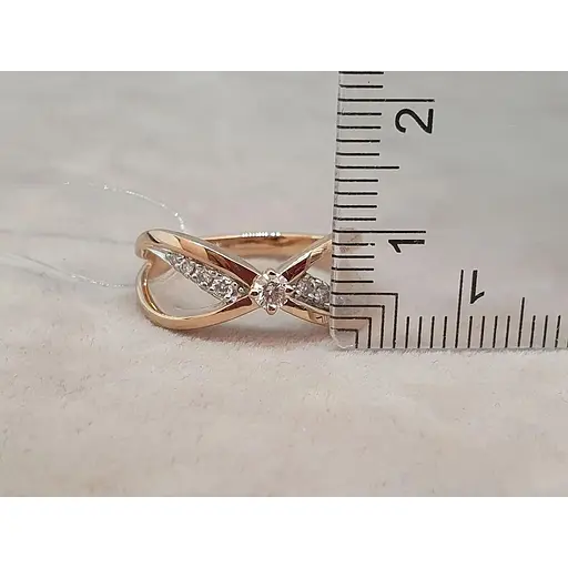 Золотое кольцо ЧАЙКА с бриллиантами. 11161 17,5 - фото 5