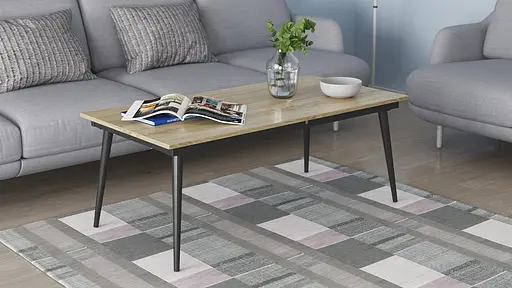 Стіл журнальний трансформер Dandi Small Ferrum-decor 45x120(160)x70 Чорний метал ДСП Дуб Сонома 16 мм (FRD-106796) - фото 6