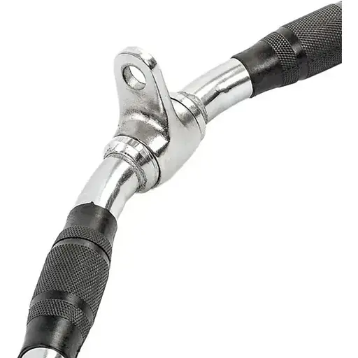 Ручка для верхньої тяги York Fitness 70см W-подібна з гумовими рукоятками, хром - фото 7