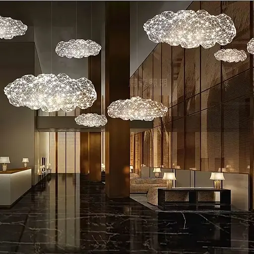 Декоративная люстра-облачко Led Cloud в белом корпусе 60х37 см Line F Арт. MJ83-600 WT - фото 1