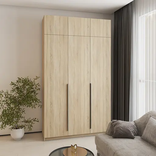 Шафа 3-дверна з антресоллю MebelStar Оскар ДСП BL-B, стандарт 150x52x260 см Дуб сонома (MBS-4937) - фото 1